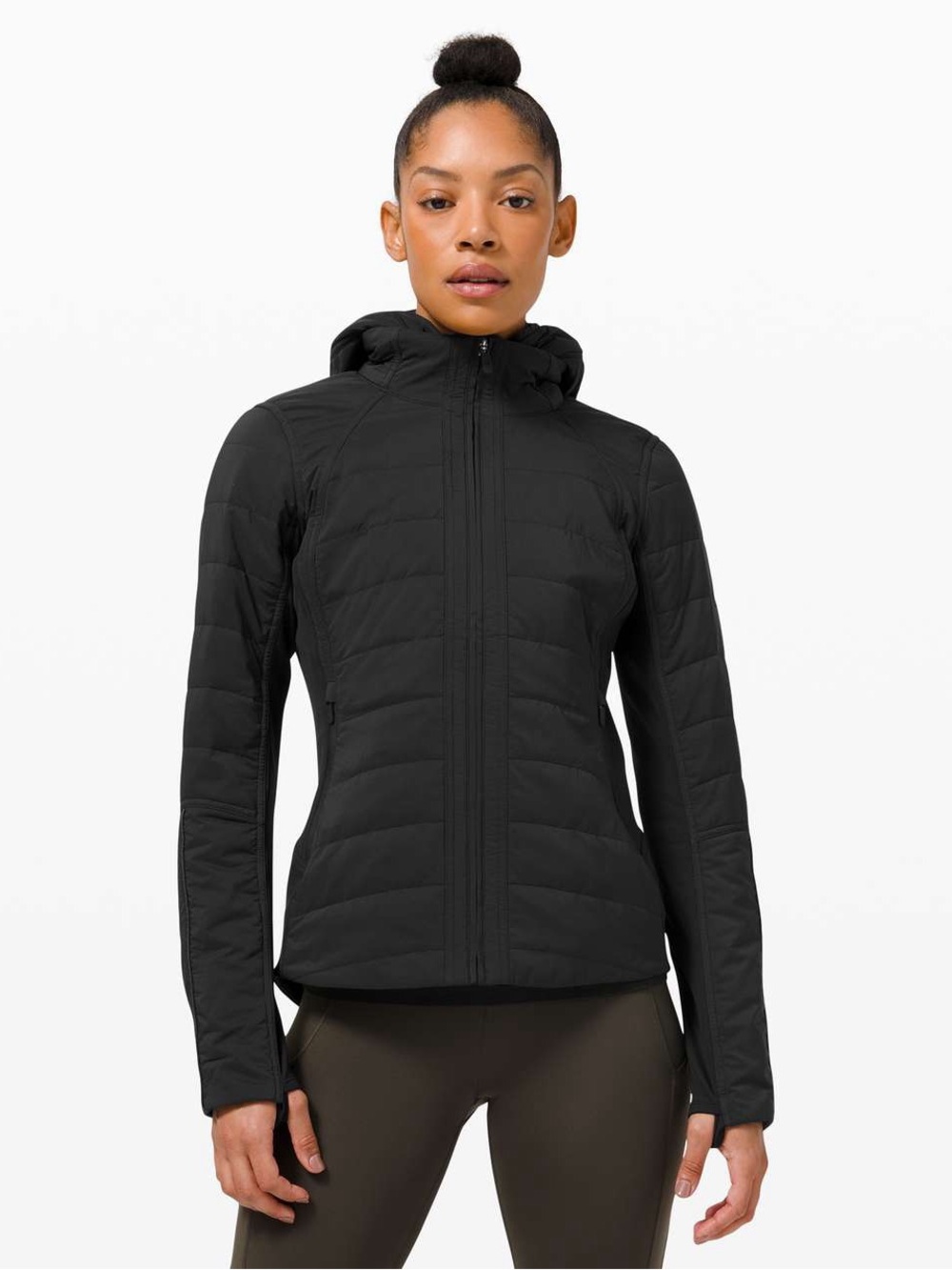 Lululemon Black Another Mile Hooded Jacket Full Zip Running Athleisure Size 6
